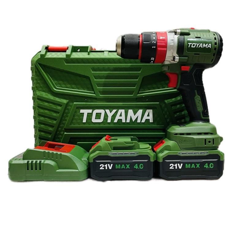 Máy Khoan 3 Chức Năng TOYAMA Z10 Đầu Kẹp 13mm( bộ 2 pin 10 cell kèm sạc nhanh 2,5a), lực siết 95N.m