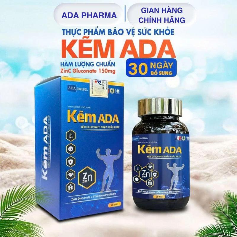 Kẽm ADA 150mg Gluconate Nguyên Liệu Nhập Pháp - Hỗ trợ tăng cường sức khỏe, đề kháng + Quà tặng
