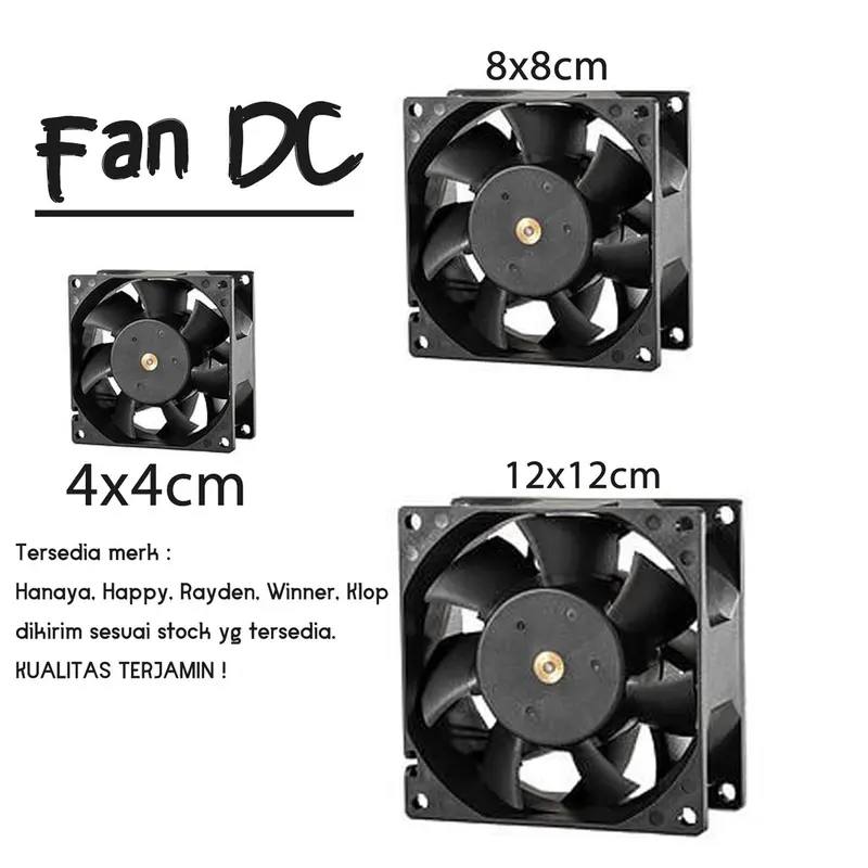 kipas 12V Fan DC kipas pendingin heatsink 4x4 8x8 12x12 0