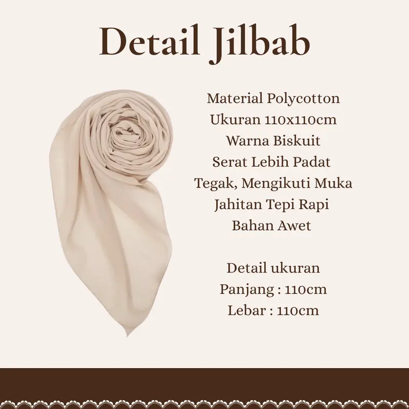1 Set Outfit Remaja (Blouse Coklat Mahogany + Celana Kulot + Jilbab Bella square) Casual Style HO63N 5