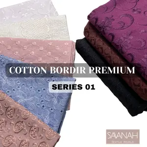 0.5 meter kain katun bordir / katbol - Embroidery premium untuk gamis / kebaya / Dress / mukena SERIES 01