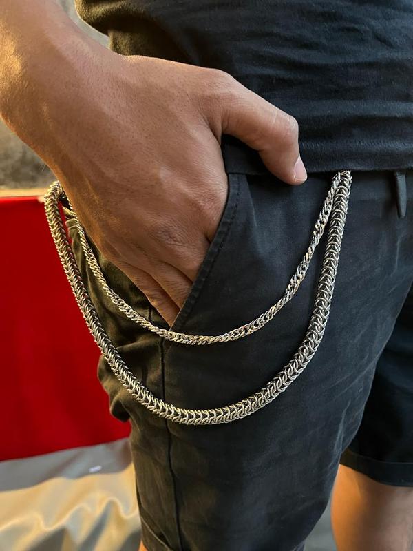 Rantai Celana Titanium Pengaman Dompet Model Terbaru Dua Layer Tidak Pudar Dan Tahan Karat Kelabang Dan Rantai Double 1