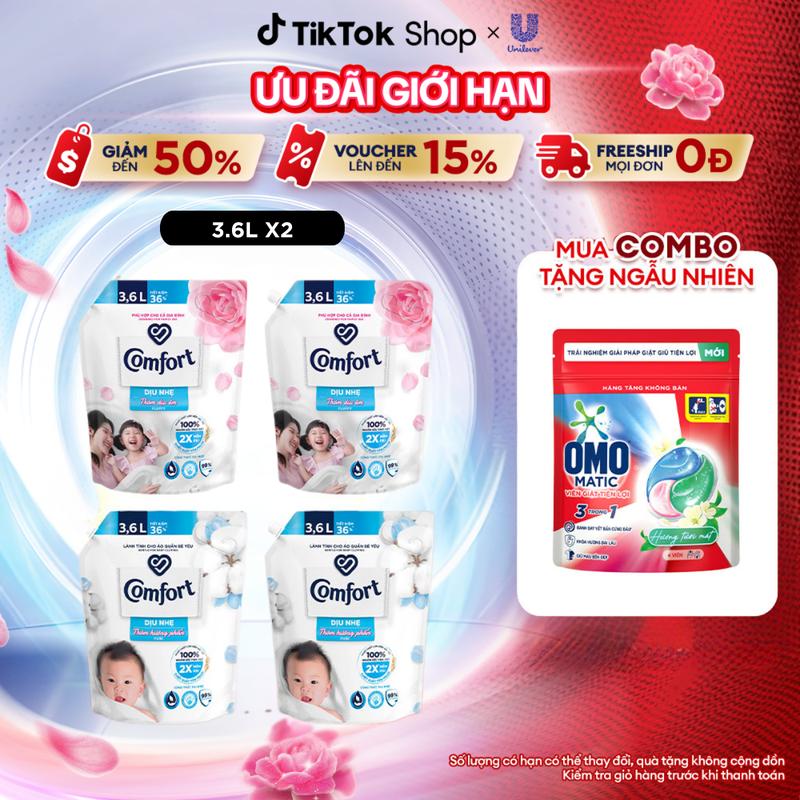Combo 2 Nước Xả Vải Comfort Dịu Nhẹ túi 3.6L [1]