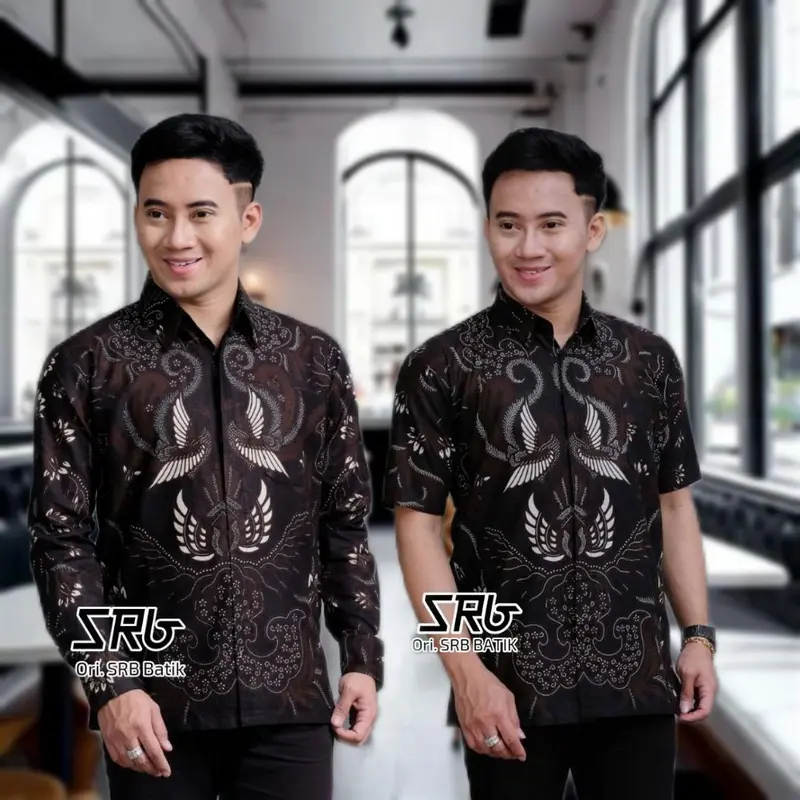 Batik Pria Lengan Panjang BATIK JULUNG SUNGSANG HRB026 motif KERATONAN Kode 002 size M L XL XXL Reguler 0