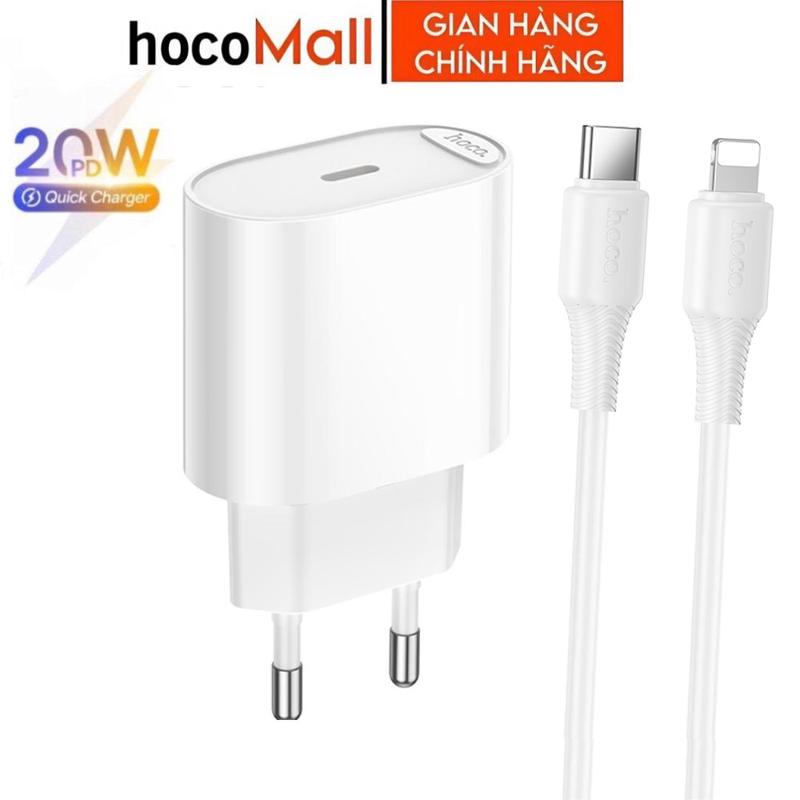 Bộ sạc nhanh 20W chính hãng Hoco củ sạc kèm dây cho 11 12 13 14 xsmax xr xs ... 