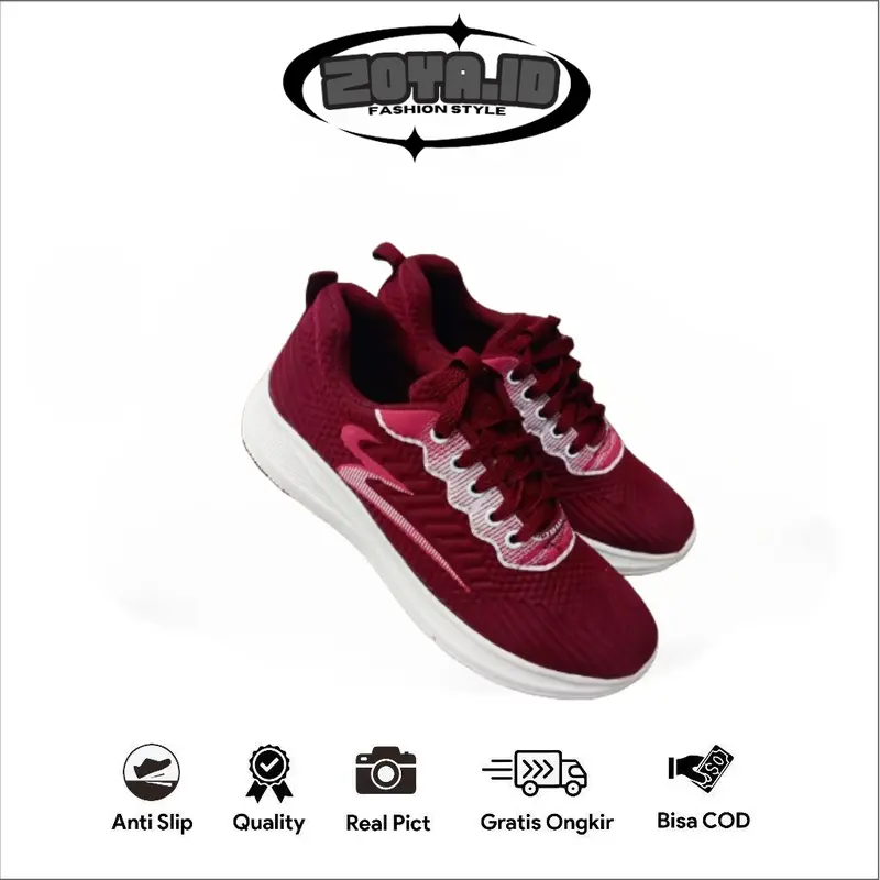 Zoya.Id Sepatu Sneakers Pria Original Casual Sepatu Formal Running Korean Shoes Tali Pria Kekinian Black Kasual Black Kasual Kerja Hitam 0