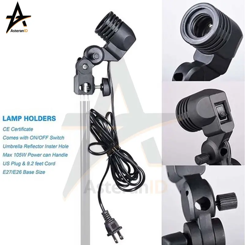 Single Lamp Holder Kabel Holder Lampu E27 Holder Untuk Lampu Studio Rumah Bohlam 4