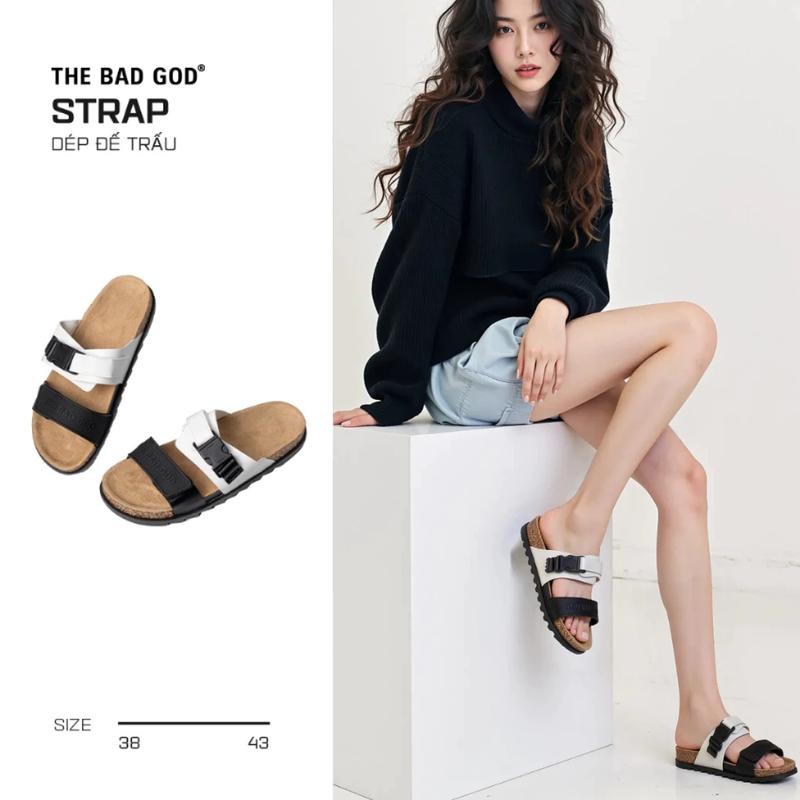 Dép đế trấu The Bad God Strap - Slipper Đế Bằng Nam Quai Ngang Cao Su DéP Nhung