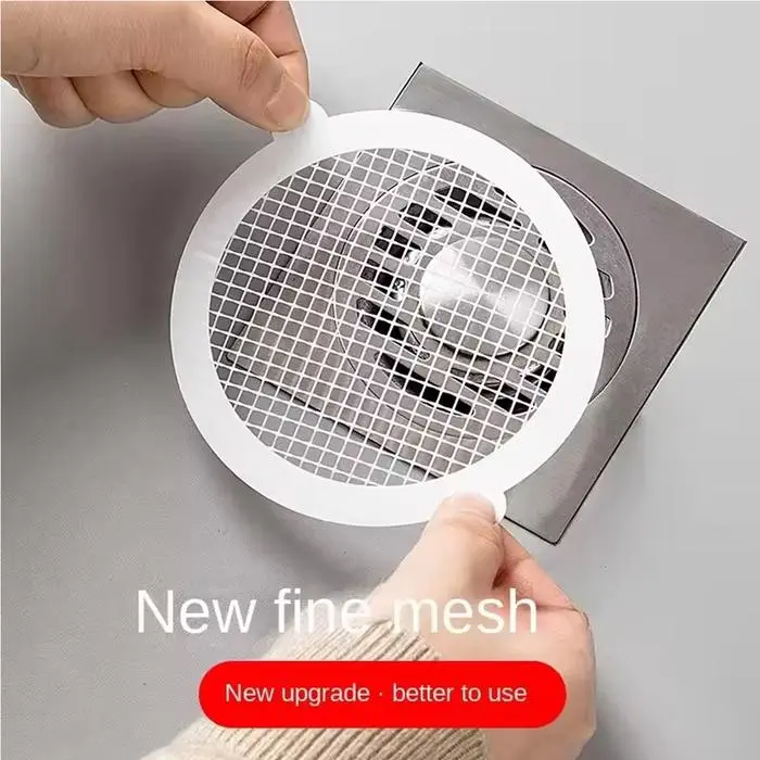Stiker Jaring Kawat Filter Penutup Lubang Wastafel Saluran Air 10 Pcs Tempelan Saringan Kamar Mandi - Bulat 9 CM
