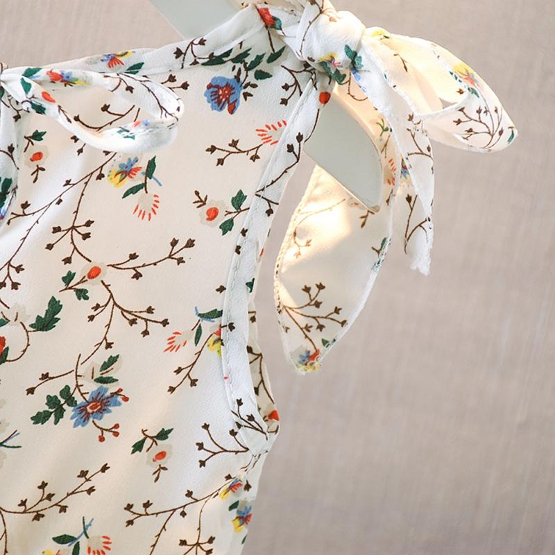 Product Introduction of Summer Casual Baby Girls Floral Pattern Strap Dress Cotton Kids Toddler Sleeveless Pageant Sundress 14