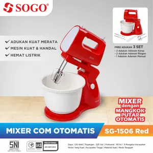 Pengaduk Berdiri SOGO Standing Mixer SG-1506 Warna Merah & Warna Putih