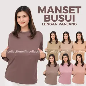 Chandra Kassa Mall Manset Busui Lengan Panjang Turtleneck | Inner Baju Ibu Menyusui Kaos Rayon Premium | Nursing Innerwear | Manset Baju Busui