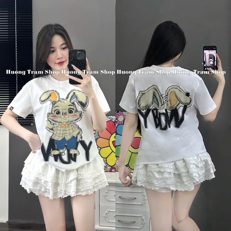 ÁO THỎ YB IN 2 MẶT KIM TUYẾN - Áo thun babytee(35-55kg), chất cotton 4 chiều mềm mát ,áo thun phom vừa , Hương Trầm Shop