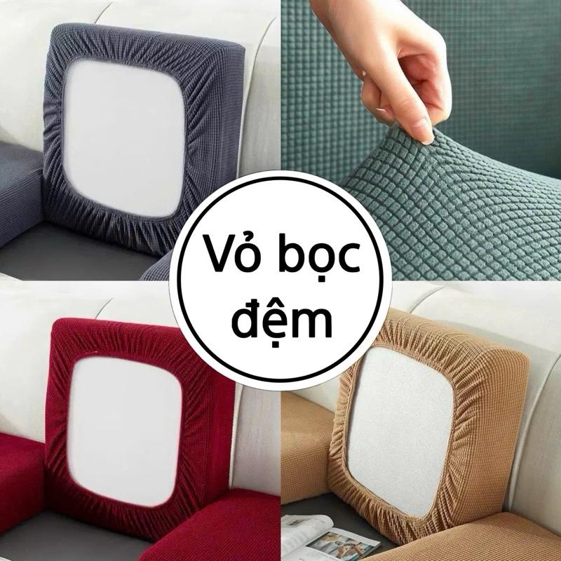  Bọc ghế sofa vải nhung gân dày dặn co giãn 1 2 3 4 chỗ bọc đệm ghế sofa - DECOR HOME SH dem ghe 