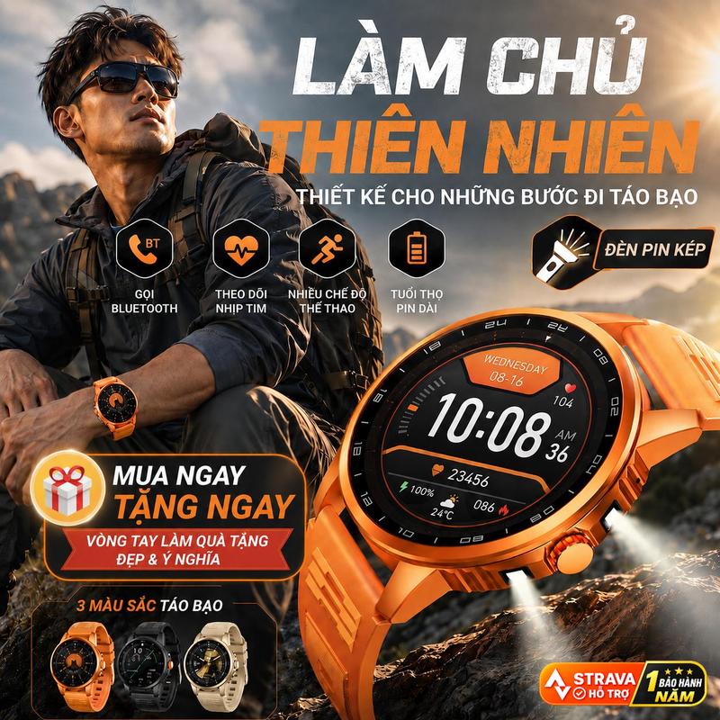 Đồng hồ thông minh GT12 cao cấp, hỗ trợ gọi Bluetooth, thời lượng pin dài, đo…