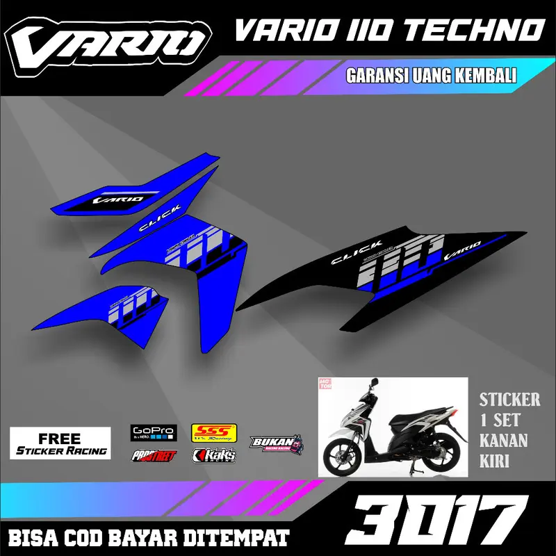 Striping Sticker lis decal Vario Techno 110 motif vietnam style click semi fullbody 5