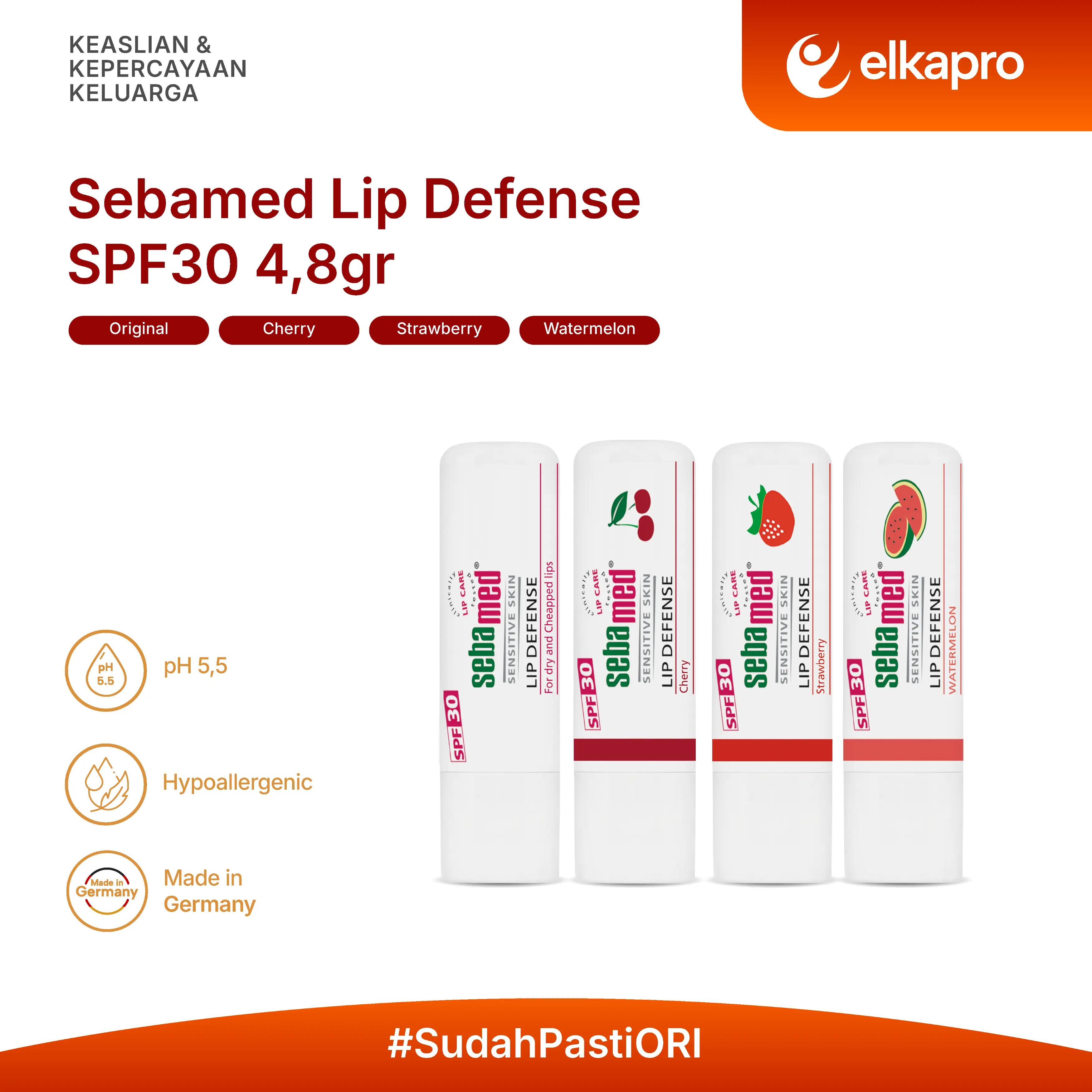 Sebamed Lip Defense SPF 30 - Lip Balm dengan Proteksi UV