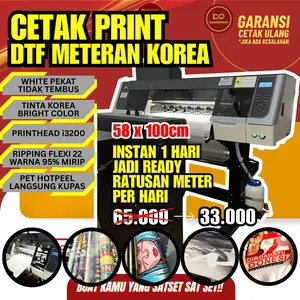 Print Cetak DTF Meteran Premium Express Instan Langsung Jadi Proses Cepat | Tinta dan Pet Film Berkualitas Impor | Murah Berkualitas!