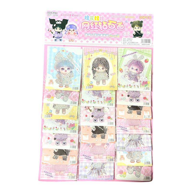  Tranh Đính Đá vỉ 20 tờ Đính Đá hoạ tiết Anime dễ thương Đồ chơi Dry 