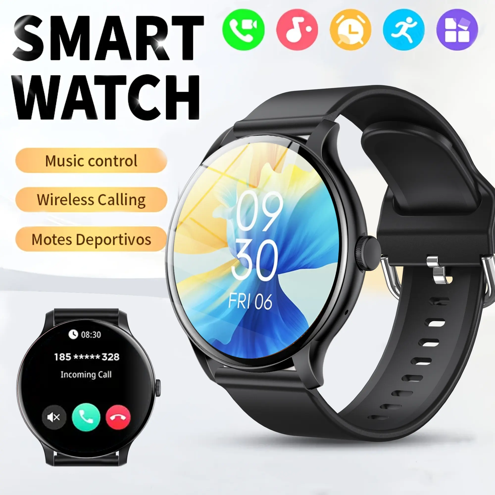 Sole EC Round Smartwatch GT2 | Sleek alloy body | 1.52-inch full touch HD display | Multiple sports modes | With call function | Silicone strap | Compatible with Android and iPhone | Women's watch | Men's watch | Gift