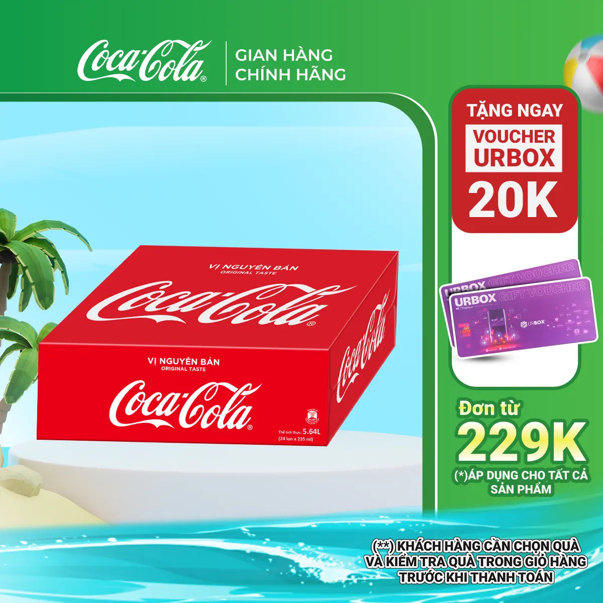 Thùng 24 Lon Mi-nhon Nước Ngọt Giải Khát Coca-Cola vị Nguyên Bản Original Lon 235ml Sale 5.5 Coca-Cola Beverages VN