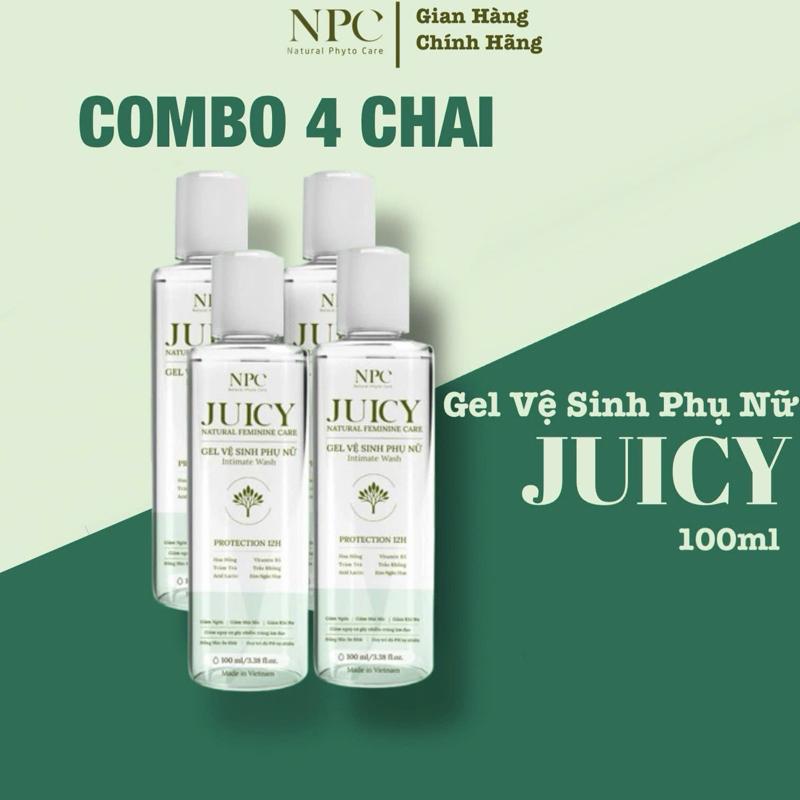 [COMBO 4 CHAI] Gel vệ sinh phụ nữ NPC Juicy tinh chất trầu không tràm trà giảm ngứa, không chứa paraben an toàn cho mẹ bầu - chai 100ml dung dịch vệ sinh phụ nữ Women