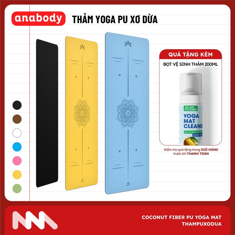 Thảm Tập Yoga Định Tuyến YOGA Xơ Dừa Pu Hoa Văn 5mm