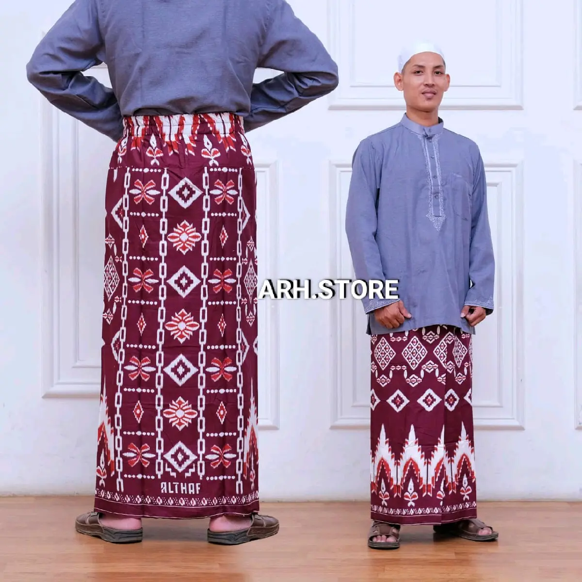 Sarung dewasa full karet tidak melorot / sarung bhs motif terbaru Katun Tenun Muslim Nyaman Kotak Pria rok santri putri cowok Batik