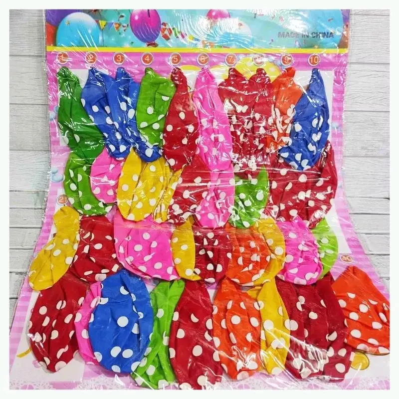 isi 40 pcs balon polkadot lembaran