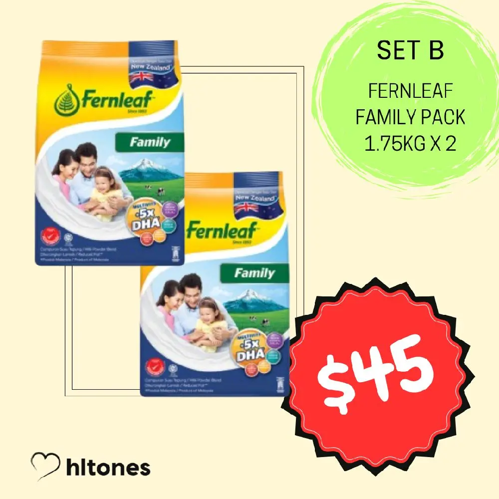 Fernleaf Family Powder Milk Pack 1.75kg ×2 - Nutritious Milk Powder for Whole Family - Food