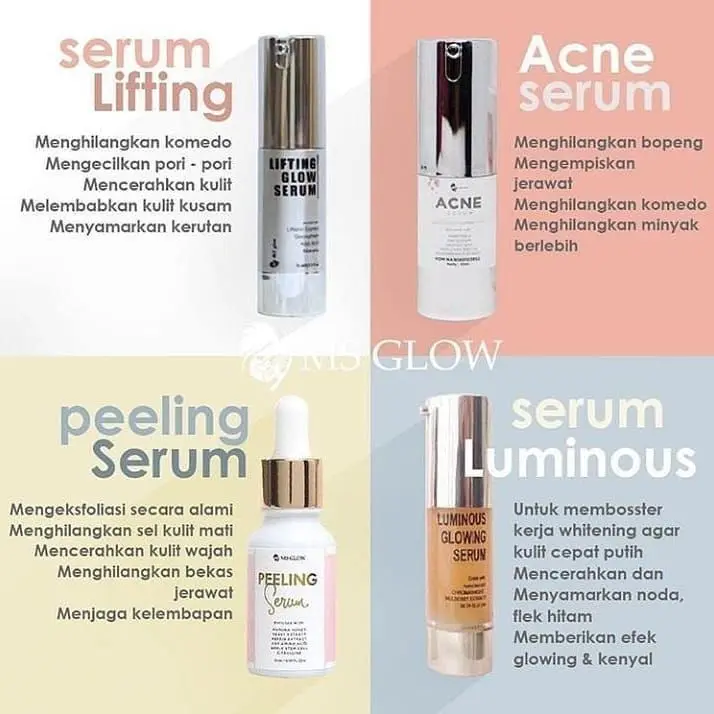 Ms Glow Serum Luminous | Whitening Gold Serum | Serum Lifting | Serum Acne | Serum WhiteCell DNA | Serum Peeling Ms Glow 3