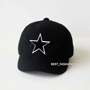 Topi Anak Border Bintang Denga Bahan Korduroy Untuk Usia 6 Bulan - 3 Tahun