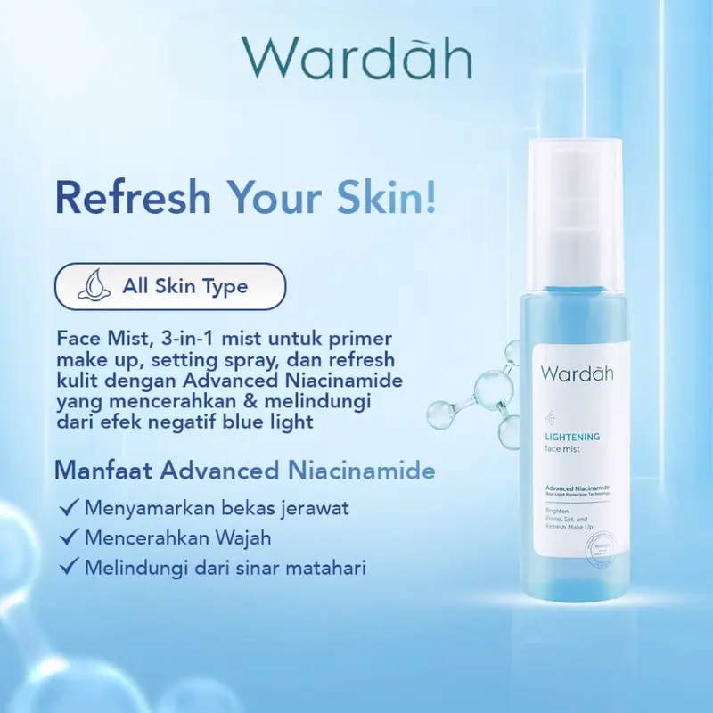 Wardah Lightening Face Mist 60 ml  | Primer | Setting Spray | Refresh 3
