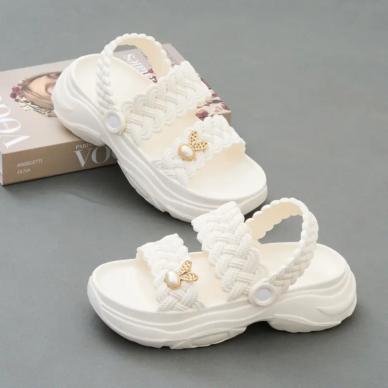 Sandal Wedges Wanita Sol Tebal Sandal Wanita Fashion Tali EVA Ekstra Tebal Baim Wanita Motif Tali Belakang Rubber Empuk Size 36-40 4