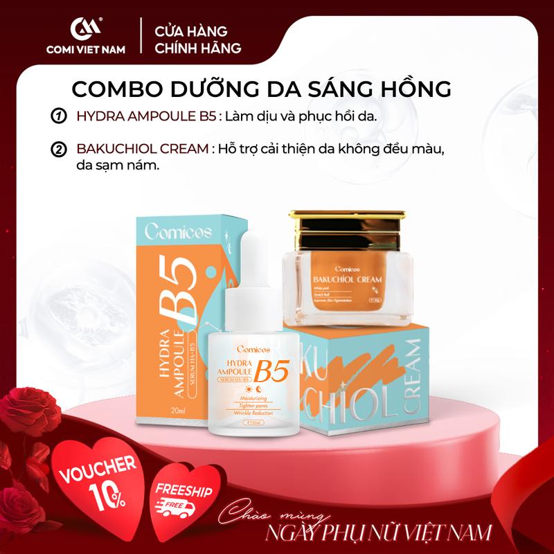 Combo Chăm Sóc Da Mặt: Kem Face Huyết Yến Bakuchiol & Serum B5 HA Cấp Ẩm 20ml-20g An Toàn Cho Mọi Loại Da