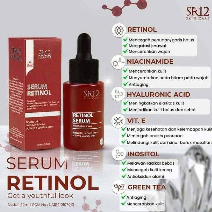 SERUM RETINOL SR12/SERUM PENCERAH WAJAH/SERUM FLEK HITAM/SERUM BEKAS JERAWAT/SERUM JERAWAT 2