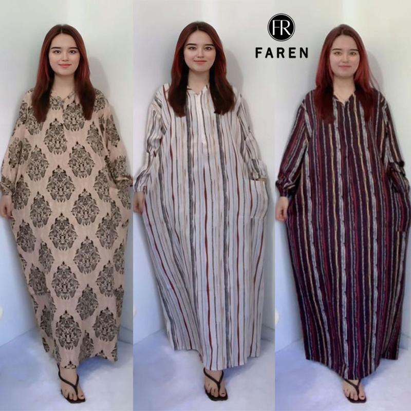 Product Introduction of Daster Faren - Gamis Busui Panjang  Muslim Jumbo Dress Rayon Motif Kekinian Wanita 14