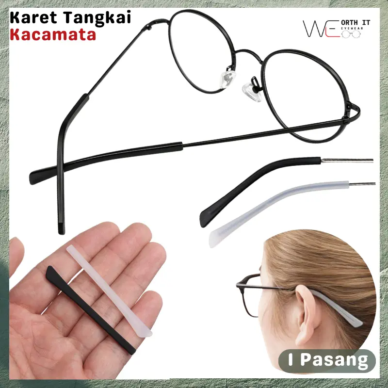 Pengait Kacamata Silikon Karet Anti Slip Earhook Silicone Pengganti Elastis - Worth It - Besi, Glasses