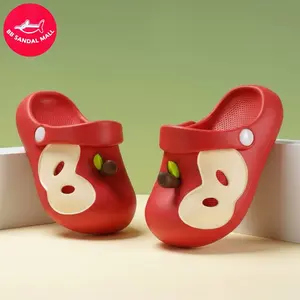 BB SANDAL MALL Sandal Slop Anak Perempuan Anti Slip Tahan Air Motif Apple Bahan Karet Berkualitas Tinggi Ukuran 24-41 Baru Baru