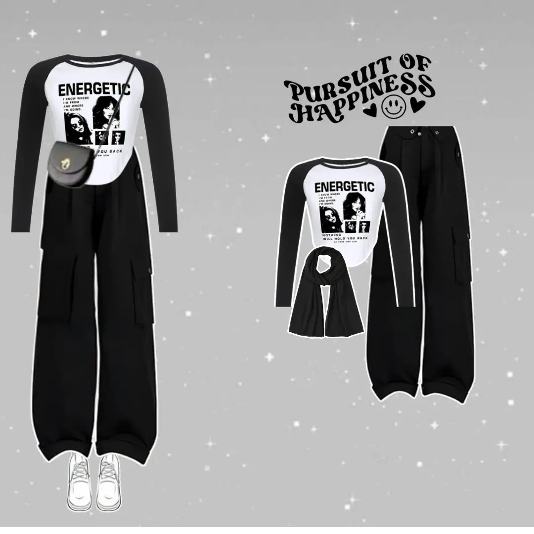 Ootd Korean Style | 3in1 One set | Outfit Remaja Kekinian Korea | Setelan Kaos Crop Celana Cargo Jilbab-Nn043 Atasan Panjang Wanita