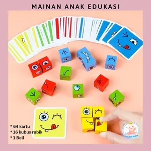 Mainan Edukasi Kubus Rubik Emosi Anak dengan Bell - Toys, Games