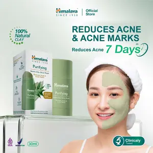 Himalaya Purifying Neem Clay Stick Mask 30gr | Masker Wajah Praktis untuk Jerawat | 100% Natural Clay Mengandung Neem & Salicylic Acid