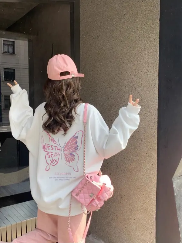 A1221 FORTEID.PRINT-Sweater Crop Lengan Panjang Oversized Street Style /Kaos Switer Wanita Korean Style Hoodie Atasan  crewneck Wanita cewek aesthetic sweater oversized 2