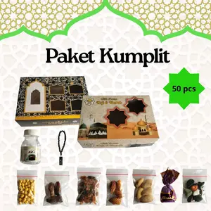 Paket Oleh-Oleh Haji dan Umroh Paket kumplit isi 50 paket kemasan dus kotak / Souvenir Makanan Gift Food Snacks