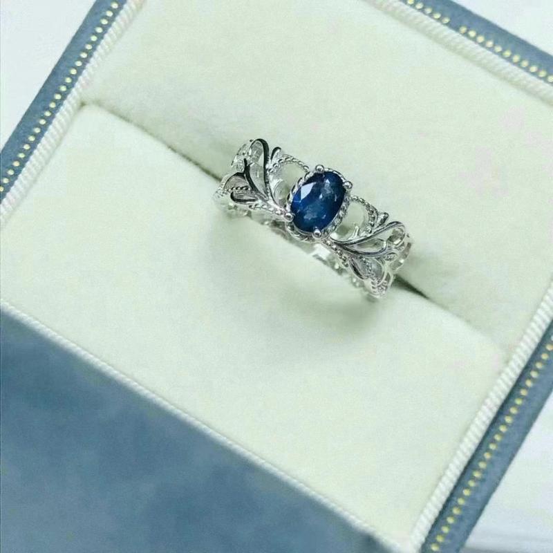 Product Introduction of New Sapphire Ring Branch hollow design natural sapphire ring 3