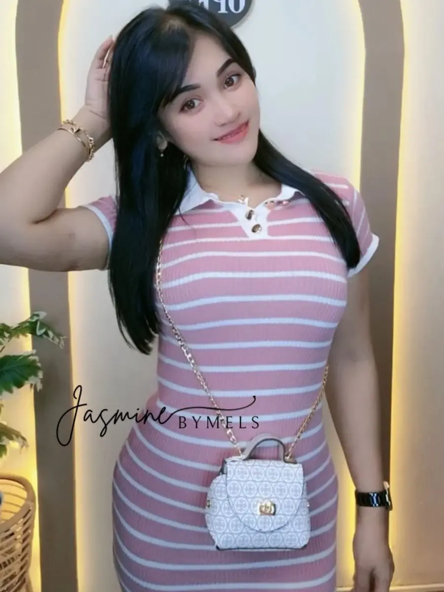 Jasmine - Dress Rajut Salur Dres koreanstylr Big Size