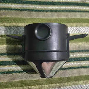 Filter Penyaring Kopi Portable Cone Coffee Dripper - F-402 Alat Cangkir Kitchenware panduan hitam Filter Penyaring Kopi/Teh/Rempah Bubuk Anti Bocor, Material Food Grade