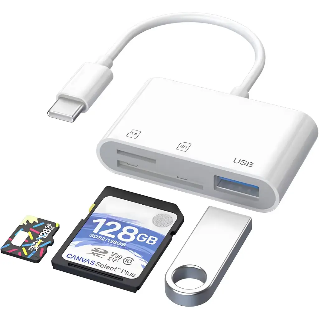 USB C to SD Card Reader,USB C to Micro SD TF Memory Card Reader Adapter Compatible with Type-c port