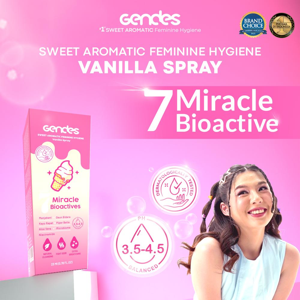 Gendes Spray Vanilla Membersihkan Miss V Feminine BPOM Halal, Cairan Atasi Keputihan & Gatal, Perawatan  Kewanitaan Mengencangkan Bidara Manjakani