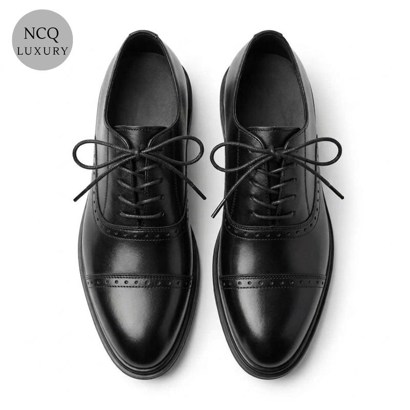 Giầy Tây nam - Giày moeder deby công sở buộc Hàng da bò nguyên tấm dế cao su non khâu
